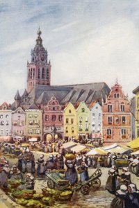 Rhen: Nymegen (färglitografi) av Effie Jardine