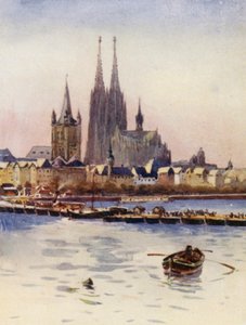 Rhen: On Leaving Koln, Köln (färglitografi)