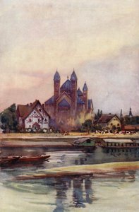 Rhen: Speyer, spiror (färglitografi) av Effie Jardine