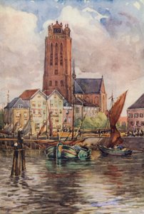 Rhen: Groote Kerk, Dordrecht (färglitografi) av Effie Jardine