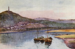 Rhen: Mosel vid Trier, Treves (färglitografi) av Effie Jardine