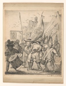 Dieren satir av Egbert van Heemskerck (II) (signed by artist)