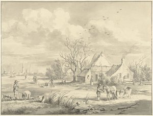 Porenhuis med staden Groningen i fjärran av Egbert van Marum