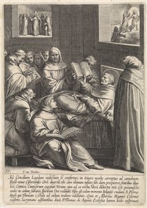 Thomas Aquinas blir sjuk på väg till det andra konciliet i Lyon Life of Saint Thomas Aquinas (serietitel)