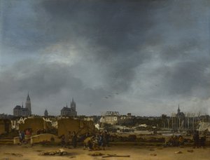 Utsikt över Delft efter explosionen 1654