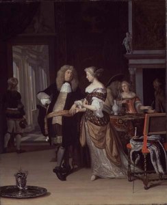Figurer i en interiör, 1678