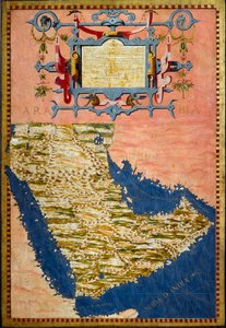 Karta över Arabien gjord av Egnazio Danti (1536-1586) ca 1567 Målning av skåp i rummet av geografiska kartor. Palazzo Vecchio, Sala del Mappamondo Florens