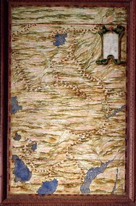 Karta över Peru Karta gjord av Egnazio Danti (1536-1586) matematiker, kosmograf och italiensk arkitekt. Omkring 1567. Florens, Palazzo Vecchio, Sala del Mappamondo av Egnazio Danti