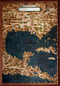 Mexiko, Kuba, Florida och Jamaica Karta gjord av Egnazio Danti (1536-1586) matematiker, kosmograf och italiensk arkitekt. Omkring 1567. Florens, Palazzo Vecchio, Sala del Mappamondo