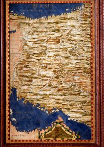 Persien (Iran) Karta gjord av Egnazio Danti (1536-1586) matematiker, kosmograf och italiensk arkitekt. Omkring 1567. Florens, Palazzo Vecchio, Sala del Mappamondo