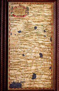 Indostan (Hindustan) på toppen av Ganges Carte producerad av Egnazio Danti (1536-1586) matematiker, kosmograf och italiensk arkitekt. Omkring 1567. Florens, Palazzo Vecchio, Sala del Mappamondo