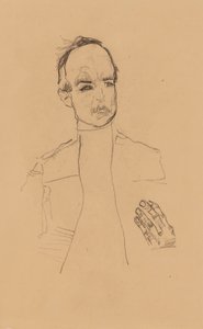 2022 NYR 20682 0724 001(egon schiele sittande pojke med knäppta händer porträttstudie dr oska011034) av Egon Schiele