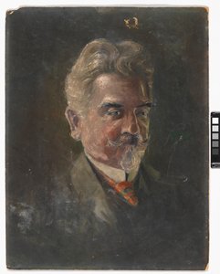 Porträtt av Leopold Czihaczek i trekvartsprofil av Egon Schiele