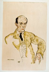 Kompositören Arnold Schönberg, Komponisty Arnolf Schönberg Gouache, ... (gouache) av Egon Schiele