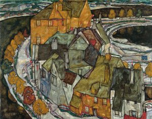 Häuserbogen II (”Inselstadt”) av Egon Schiele