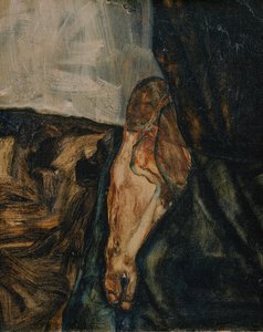 Die Eremiten (olja på duk) av Egon Schiele