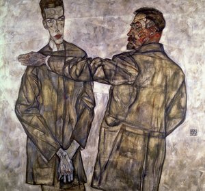 Dubbelporträtt av Otto och Heinrich Benesch, 1913 av Egon Schiele