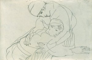Omfamning, 1914 av Egon Schiele