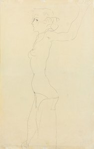 Naken kvinna; Madchenakt, 1911 av Egon Schiele