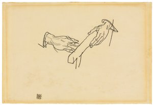 Handstudie, Dr. Viktor Ritter von Bauer, 1917 av Egon Schiele