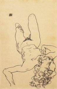 Knästående kvinnlig naken, 1917