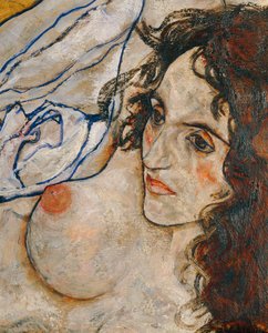 Liegende Frau (olja på duk) av Egon Schiele