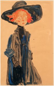 Flicka i blått av Egon Schiele