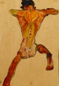 Naken man sett från baksidan; Man naken från baksidan, 1910
