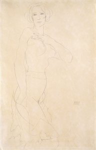 Naken flicka; Madchenakt, 1912 av Egon Schiele