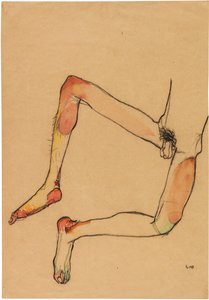Naken manlig buk, 1910. av Egon Schiele