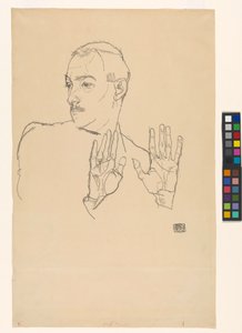 Porträtt av Arthur Roessler av Egon Schiele