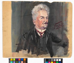 Porträtt av Leopold Czihaczek av Egon Schiele