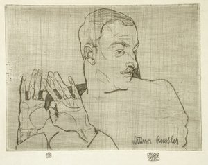 Porträtt av Arthur Roessler av Egon Schiele
