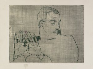 Porträtt av Arthur Roessler, 1914 av Egon Schiele