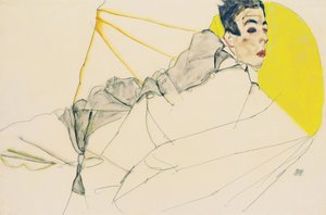 Liggande pojke Erich Lederer, 1913 av Egon Schiele