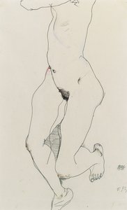 Löpande kvinna, 1913 av Egon Schiele