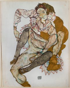 Sittande par av Egon Schiele