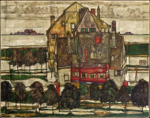 enstaka hus (hus med berg); Enskilda hus (hus med berg) av Egon Schiele