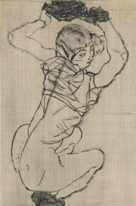 Hukande kvinna, 1914. av Egon Schiele