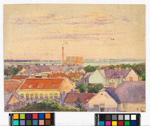 Stadsutsikt av Egon Schiele