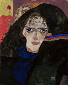 Sörjande kvinna av Egon Schiele