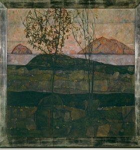 Versinkende Sonne (olja på duk) av Egon Schiele