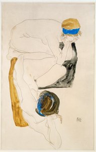 Två liggande figurer av Egon Schiele