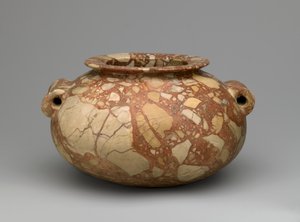 Burk med rörformade handtag, ca 3600-3000 f.Kr. (breccia) av Egyptian