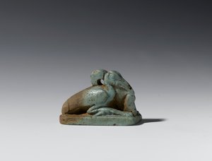 Liten figur av en ibis, sen period till ptolemaisk period, 664-30 f.Kr. (fajans) av Egyptian
