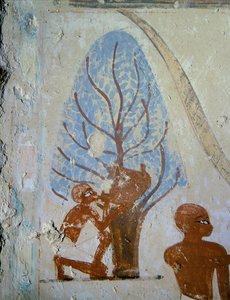 En bonde dricker ur ett vattenskrin ... av Egyptian 18th Dynasty