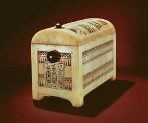 Kista, från Tutankhamons grav, Nya kungariket (målad alabaster)