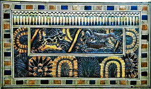 Kassa, från Tutankhamons grav, New Kingdom (trä, brons, elfenben och färgad glasyr) av Egyptian 18th Dynasty