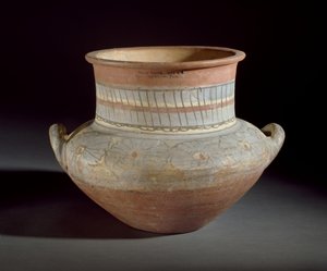 Dekorerad burk med spetshandtag, Amarna, 1300-talet f.Kr. (keramik)