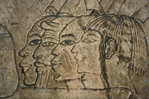 Egypten, West Thebe, Sheikh Adn el-Qurna. Ramos grav. Väggritningar av Egyptian 18th Dynasty